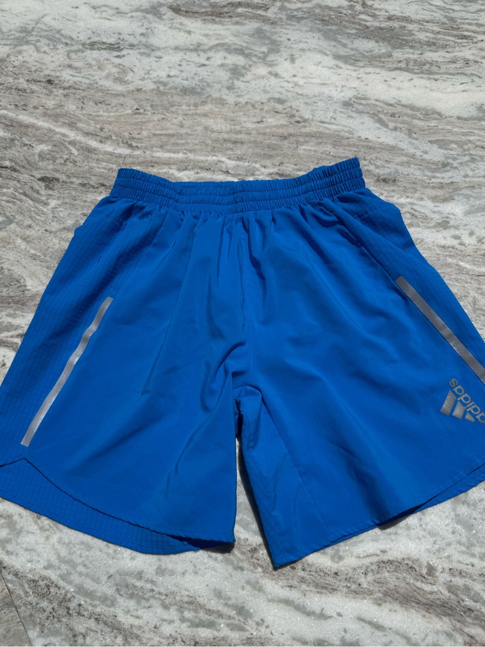 adidas Royal Blue Men's Athletic Shorts with Reflective Trim - size small 7inch